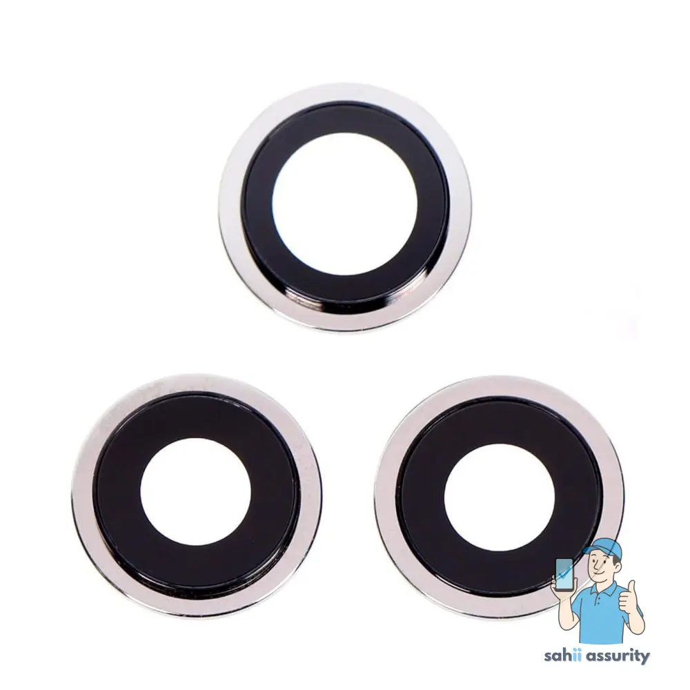 Camera Lens Glass with Frame for Apple iPhone 12 Pro Silver